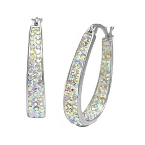 Mina Bloom Jewelry - Inside Out Swarovski Elements Crystal Hoops NIB